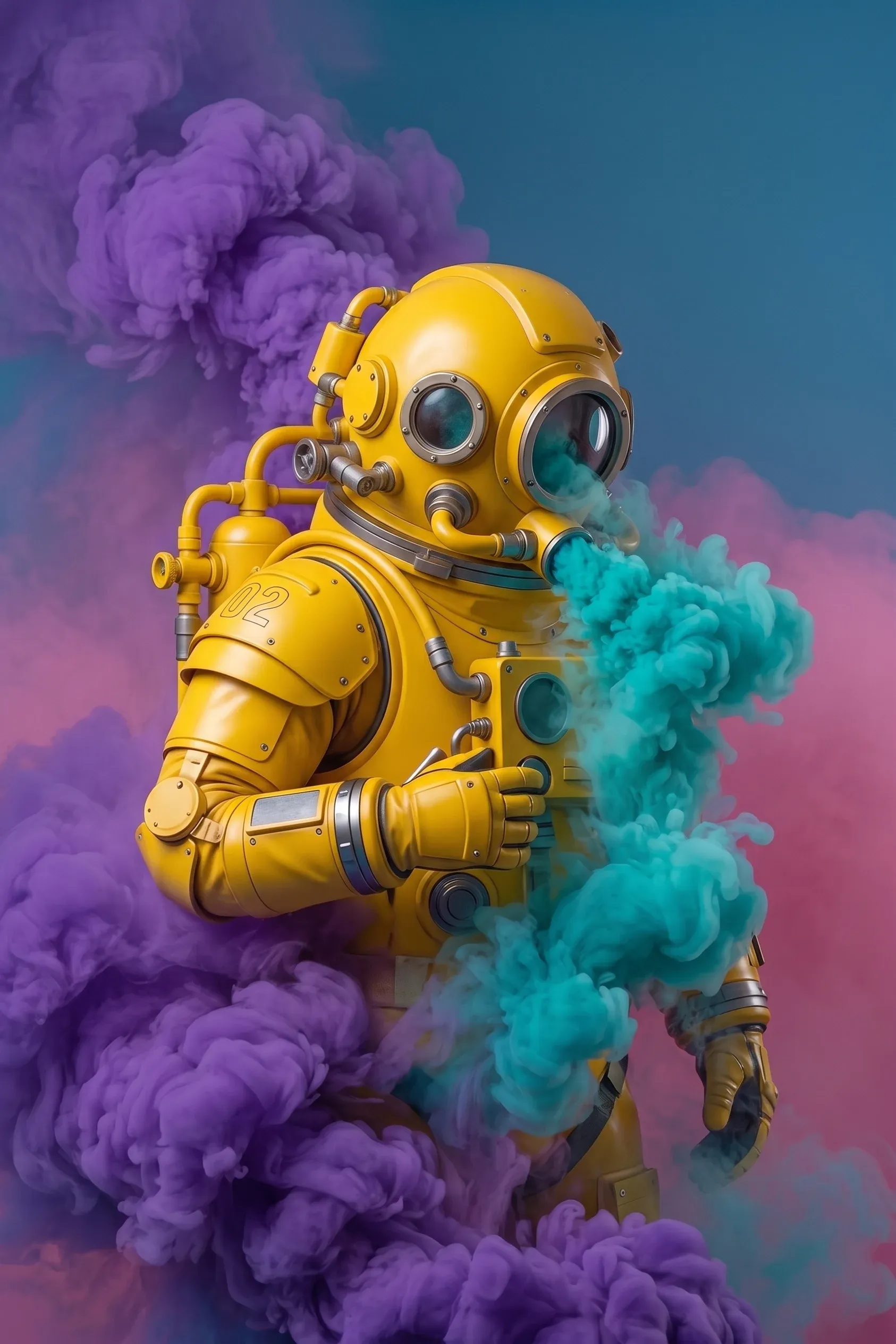 Abstract campaign scene with floating elements